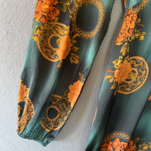 Gizelle Teal Printed Floral Maxi Dress green brown - Picture 8 of 16